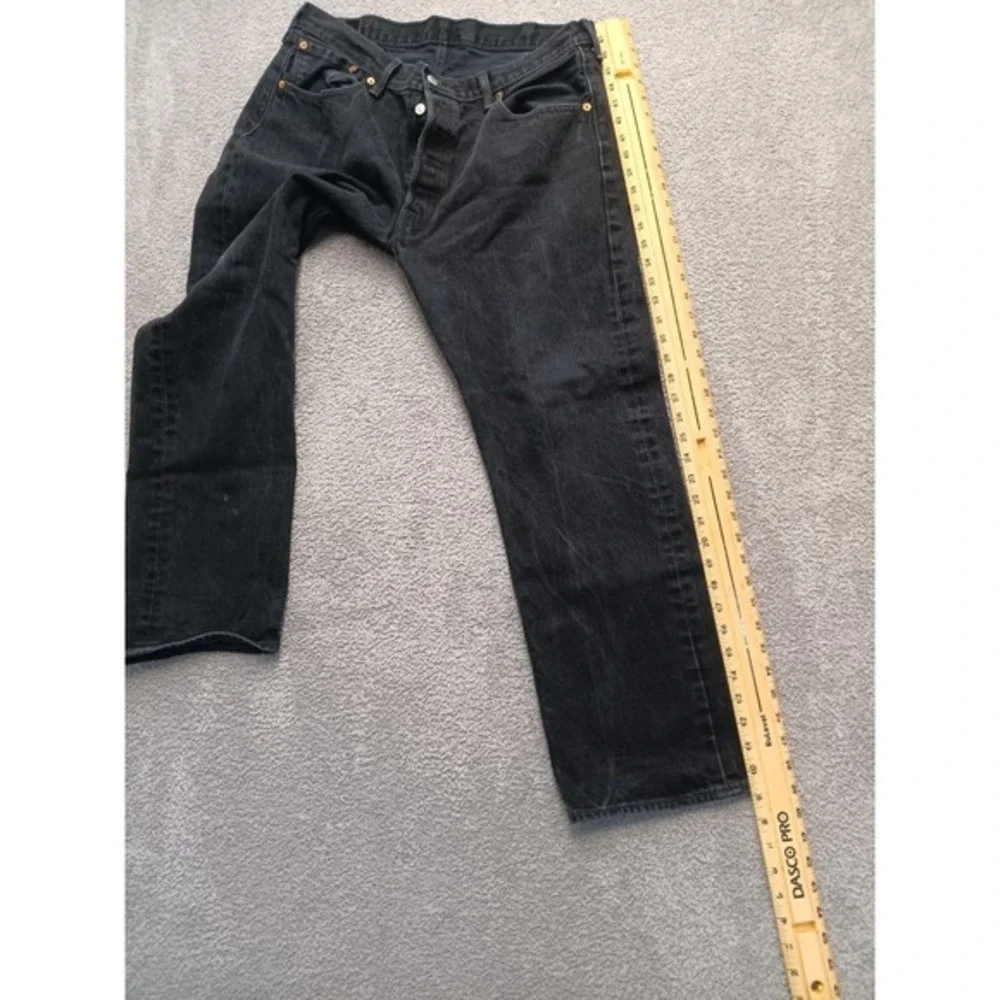 Levi's 501 Original Fit Men's W38 L30 Black‎ Denim Jeans Button Fly Straight Leg
